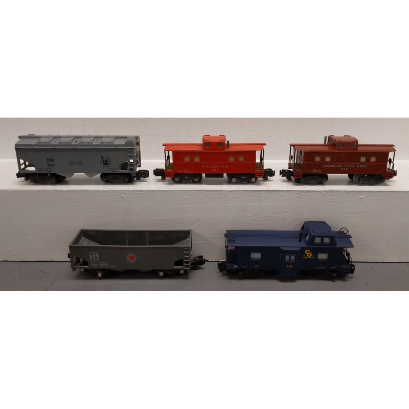 American Flyer Vintage S Gauge Freight Cars: 930, 3130, 630, 632, 924 [5] VG