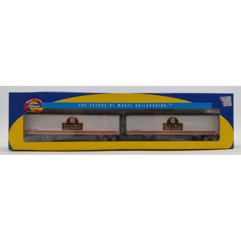 Athearn 73373 HO Southern Pacific Golden Pig Service 45′ SS Z-Van Trailers [2] LN/Box