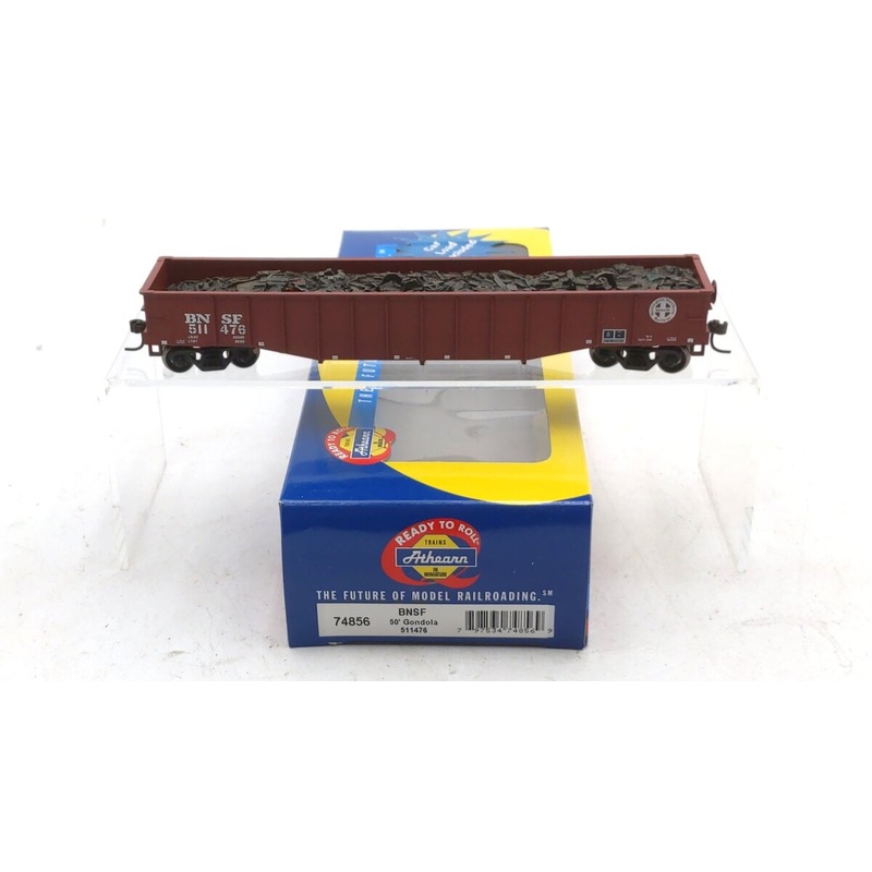 Athearn 74856 HO Burlington Northern Santa Fe 50′ Gondola w/Scrap Load #511476 NIB