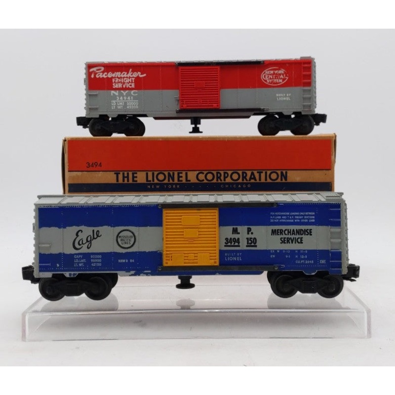 Lionel Vintage O Gauge Assorted Operating Boxcars: 3494-150, 3494-1 [2] VG