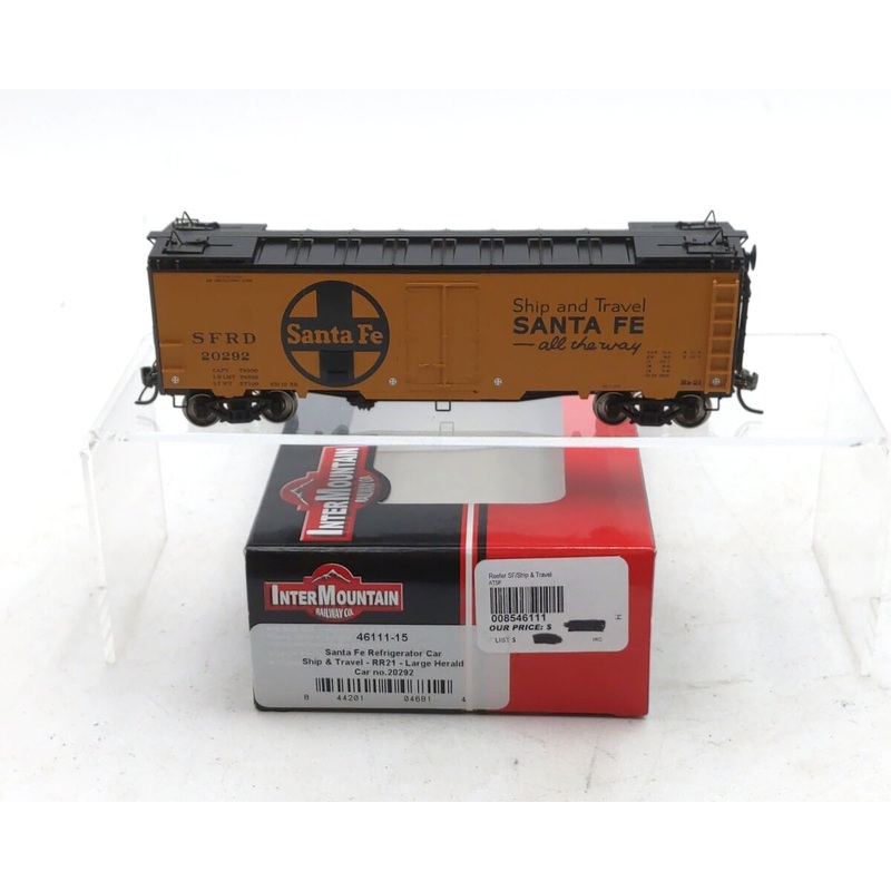 InterMountain 46111-15 HO Scale Santa Fe Ship & Travel RR21 Reefer #20292 NIB
