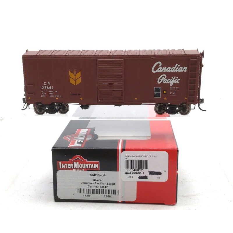 InterMountain 46812-04 HO Scale Canadian Pacific 40′ AAR Modified Boxcar #123642 NIB