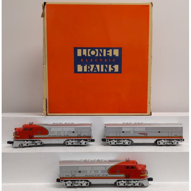 Lionel 6-11711 O Gauge Santa Fe F-3 ABA Diesel Locomotive Set #8100 with RS MT/Box