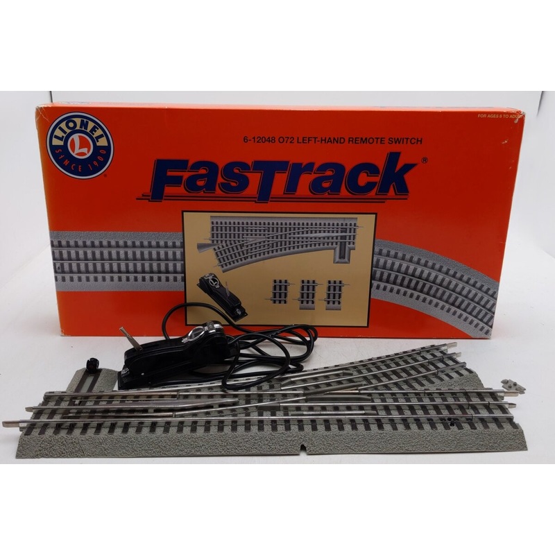 Lionel 6-12048 O72 Left Hand Remote-Control FasTrack Switch Turnout EX/Box
