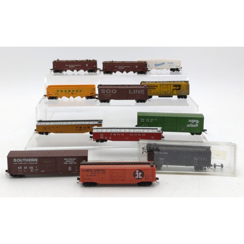 Bachmann & Others N Scale Assorted Freight Cars [12] VG