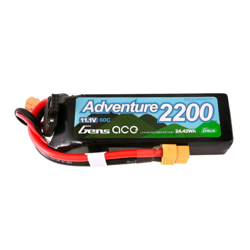 Gens Ace GEA223S60X6GT 2200mAh 3S 60C 11.1V G-Tech Adventure Lipo Battery Pack