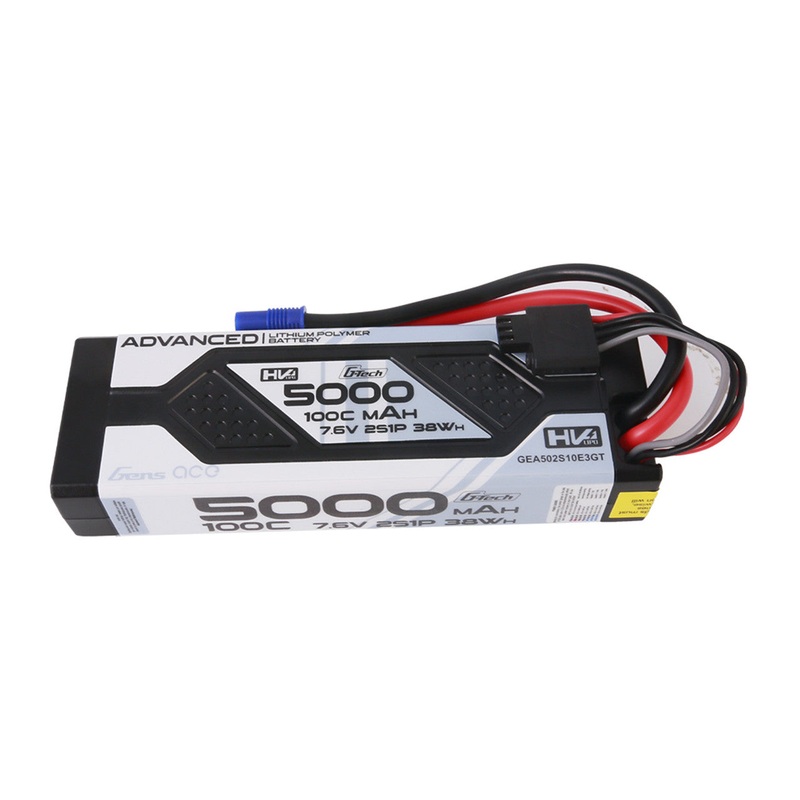 Gens Ace GEA502S10E3GT Advanced 5000mAh 2s 7.6V 100C G-Tech Lipo Battery Pack