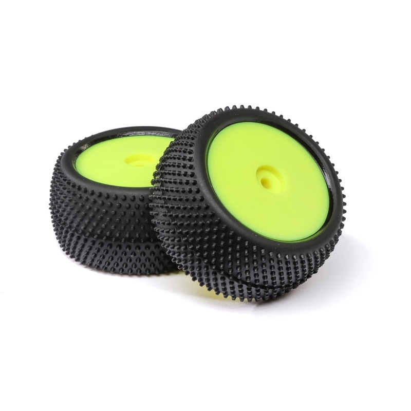 Losi LOS41050 Mini B Big Shot Rear Mounted Tires on Yellow Wheels (Pack of 2)