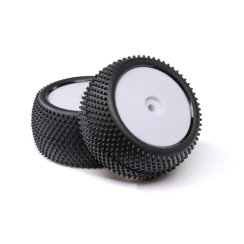 Losi LOS41051 Mini B Big Shot Rear Mounted Tires on White Wheels (Pack of 2)