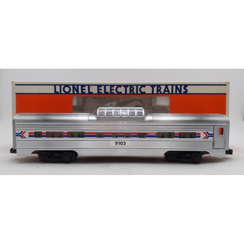 Lionel 6-19103 O Gauge Amtrak Aluminum Vista Dome Passenger Car #9103 VG/Box