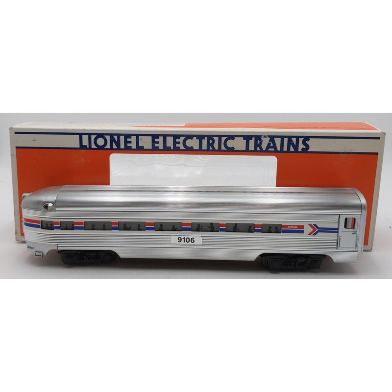 Lionel 6-19106 O Gauge Amtrak Aluminum Observation Passenger Car #9106 EX/Box