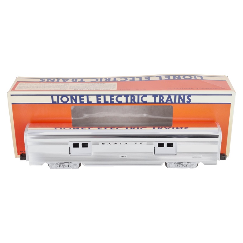 Lionel 6-19109 O Gauge Santa Fe Aluminum Baggage Car #3400 NIB