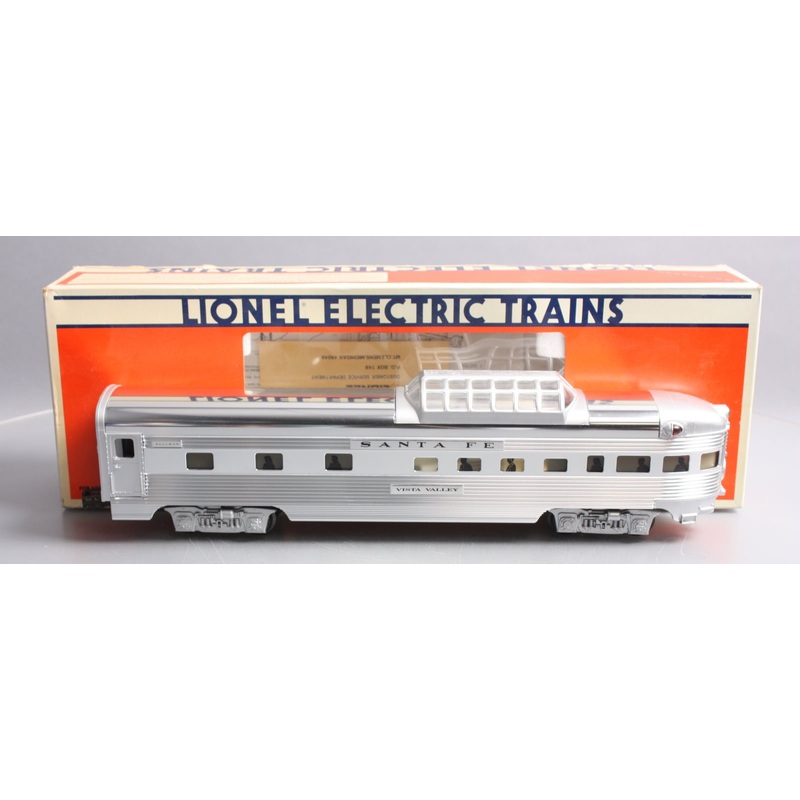 Lionel 6-19113 O Gauge Santa Fe Vista Valley Aluminum Vista Observation Car NIB