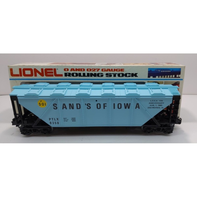 Lionel 6-9358 O Gauge LCCA-1980 Sands Of Iowa Covered Hopper Car NIB