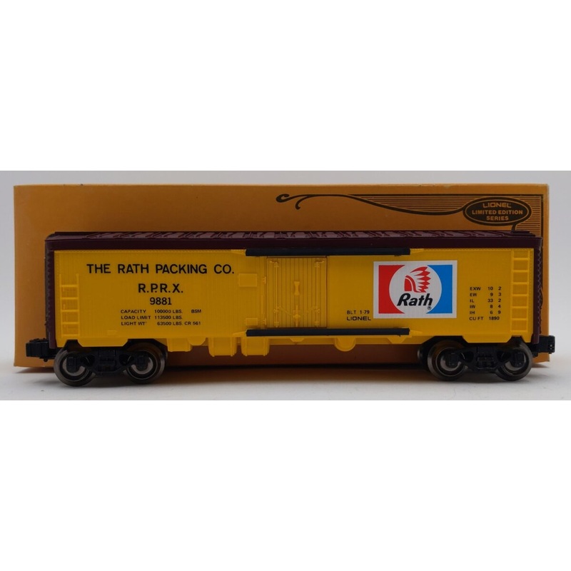 Lionel 6-9881 O Gauge Rath Packing Refrigerator Car LN/Box