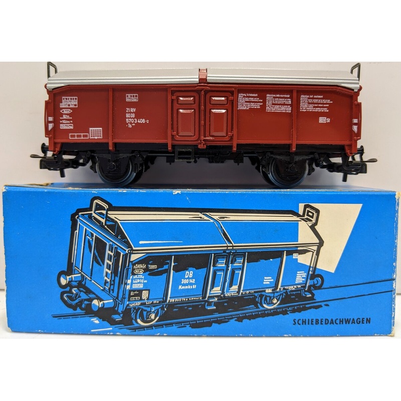 Marklin 4619 HO Scale Two Compartment Hinged Roof Gondola EX/Box