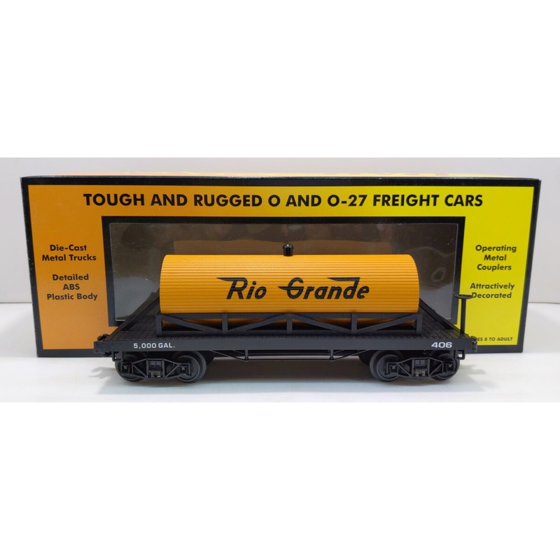 MTH 30-73138 O Rio Grande 19th Century Wooden Tank Car #406 EX/Box