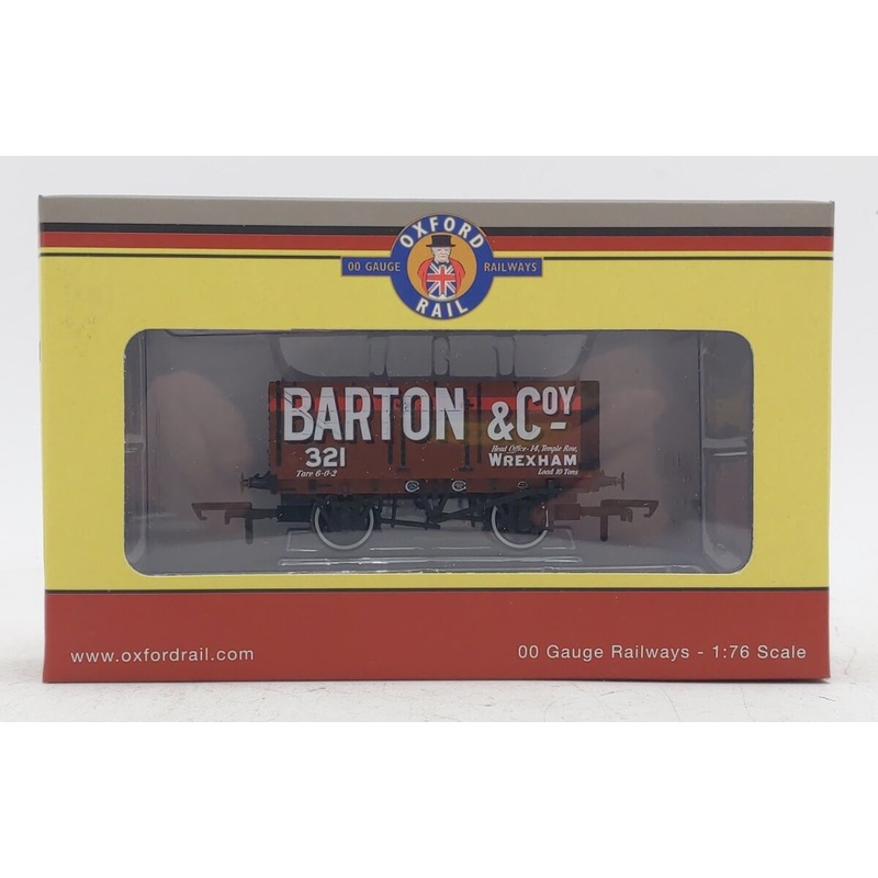 Oxford Rail OR76MW7020 OO 7 Plank Barton and Co Mineral Wagon #321 LN/Box