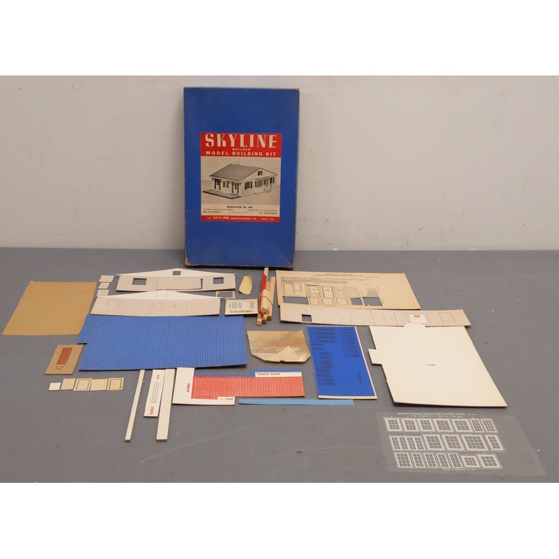 Skyline Model O Building Kit 689 Residence Vintage Pasteboard Wood & Paper Kit EX/Box