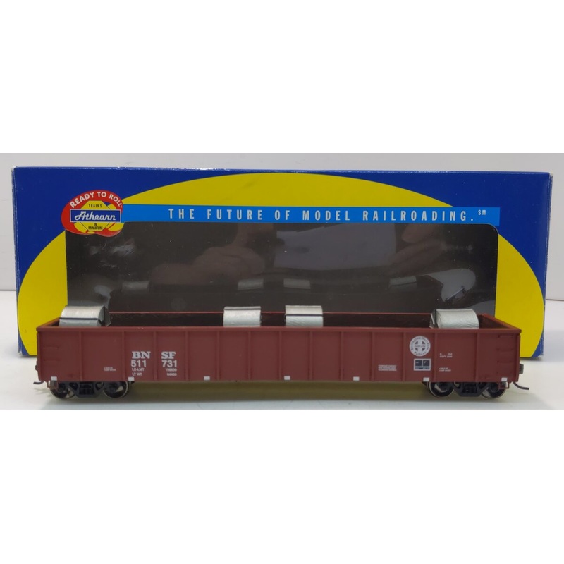 Athearn 92813 HO BNSF 52′ Mill Gondola w/Steel Coil Load #511731 NIB