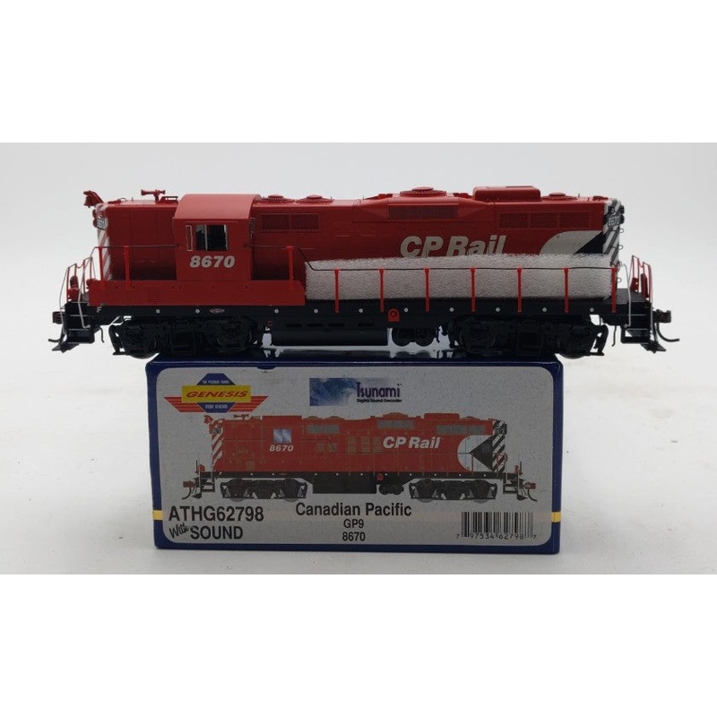 Athearn G62798 HO Canadian Pacific GP9 Diesel Locomotive w/DCC & Sound #8670 LN/Box