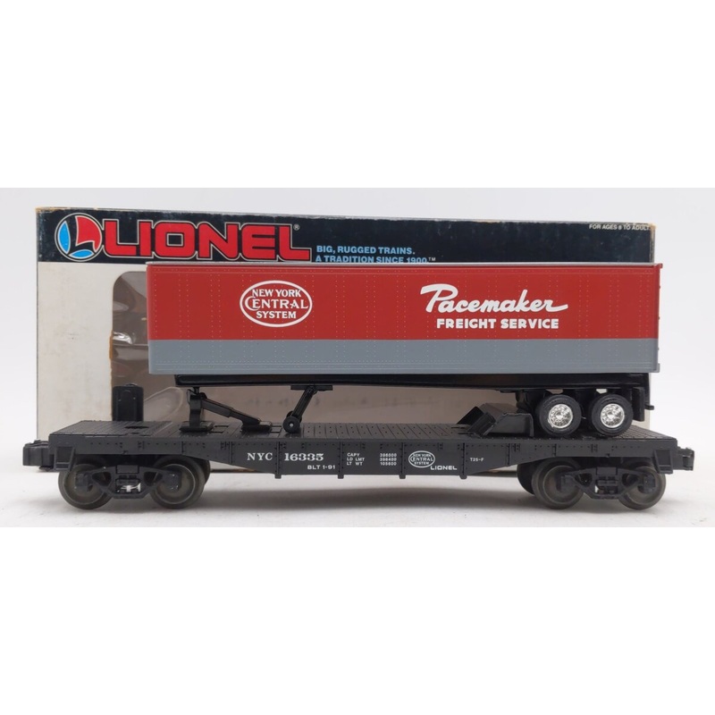 Lionel 6-16335 O New York Central Flatcar w/Trailer EX/Box