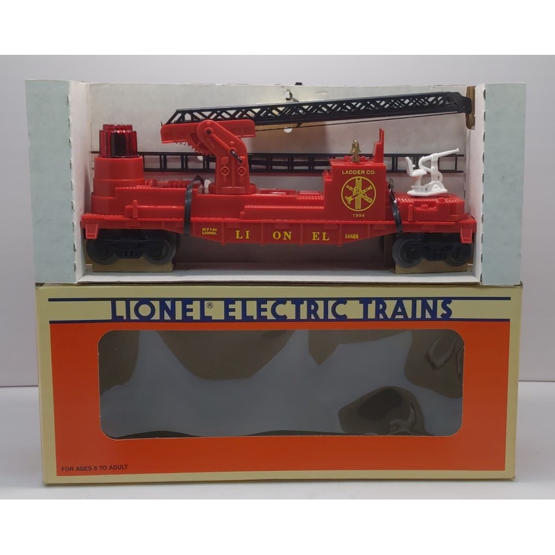 Lionel 6-16688 O Gauge Red Operating Fire Ladder Car LN/Box