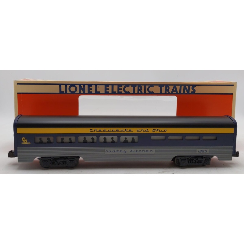 Lionel 6-19149 O Chesapeake & Ohio Aluminum Gadsby Kitchen Diner Car #1950 EX/Box