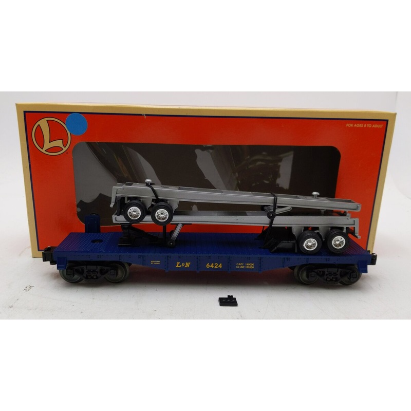 Lionel 6-19474 O Louisville & Nashville Flatcar W/Trailer Frames EX/Box