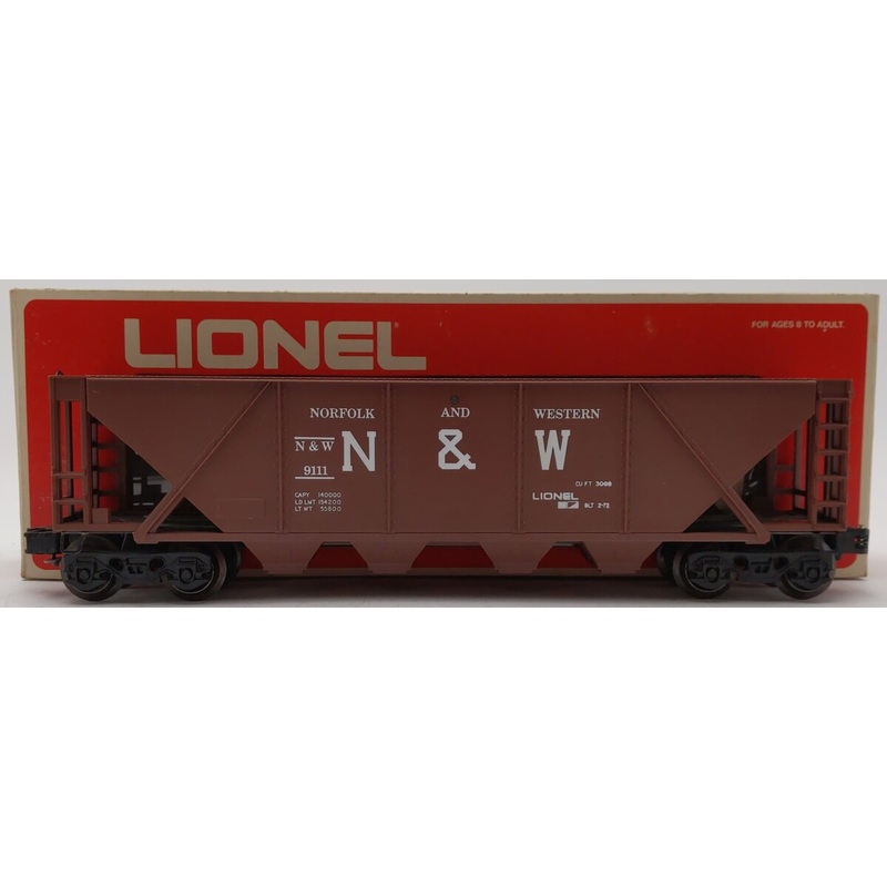 Lionel 6-9111 O Gauge Norfolk and Western 4-Bay Hopper EX/Box