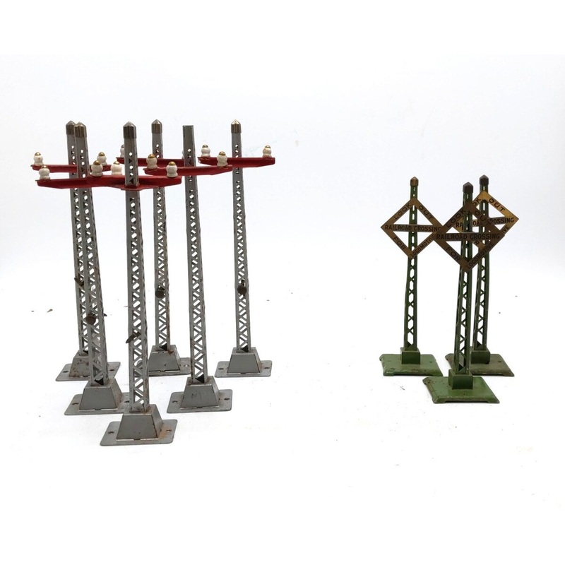 Lionel Vintage O Assorted Crossing Signs & Telegraph Posts [9] VG