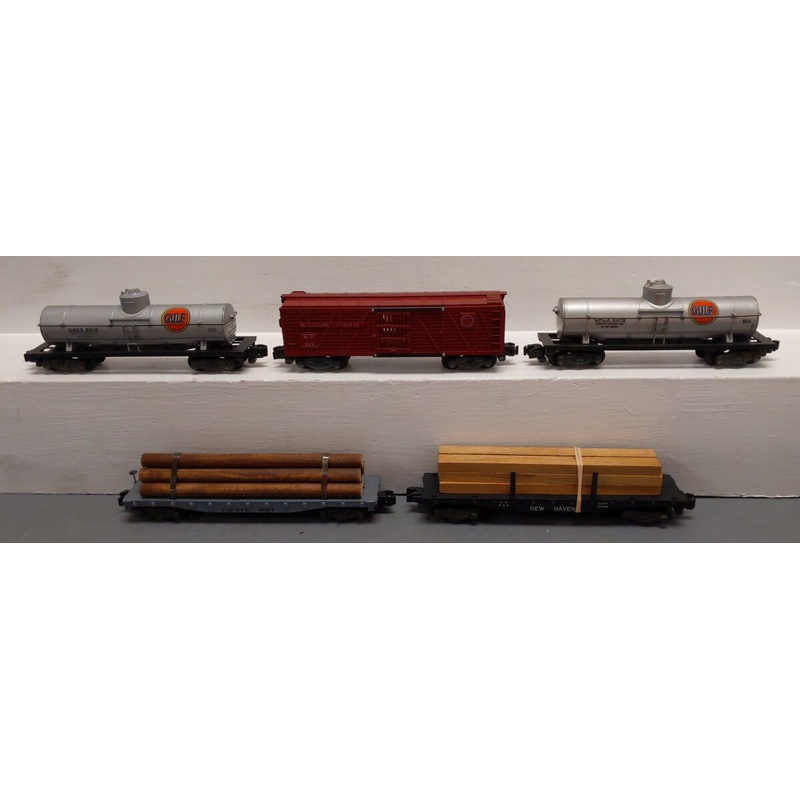 American Flyer Vintage S Gauge Freight Cars: 42597, 929, 5016, 5016, 928 [5] VG