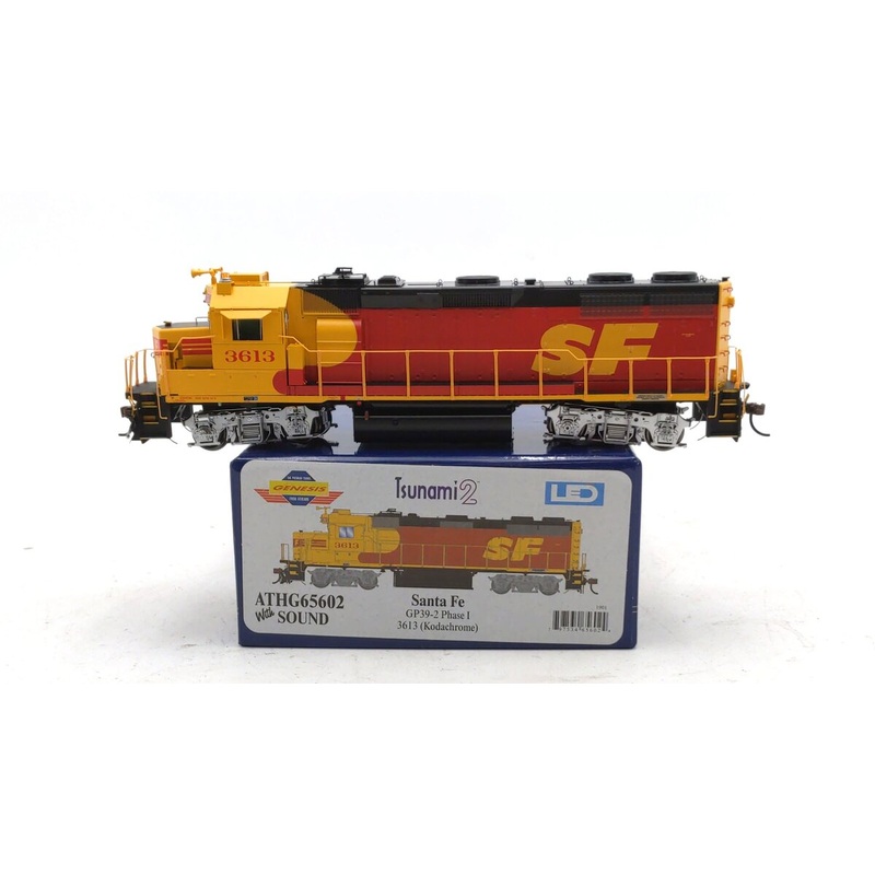 Athearn G65602 HO Scale Santa Fe Kodachrome GP39-2 Diesel w/DCC & Sound #3613 NIB