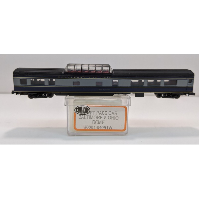 Con-Cor 0001-04061W N Scale Baltimore & Ohio Sky Dome 85′ Vista Dome Passenger LN/Box