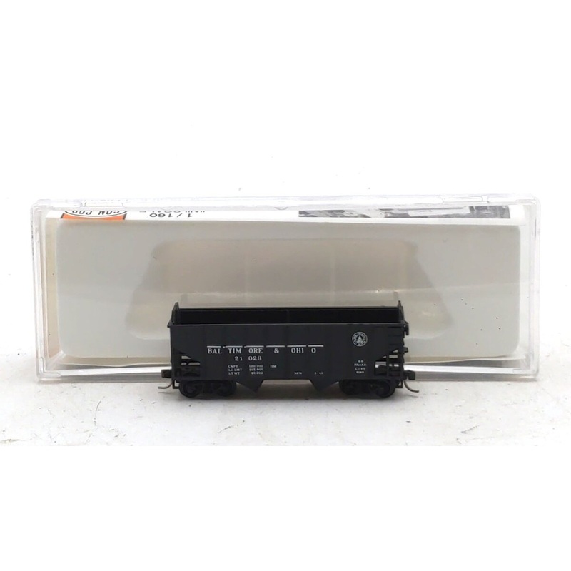 Con-Cor 001-556501-4 N Scale Baltimore & Ohio 70 Ton 2-Bay Hopper #21028 EX/Box