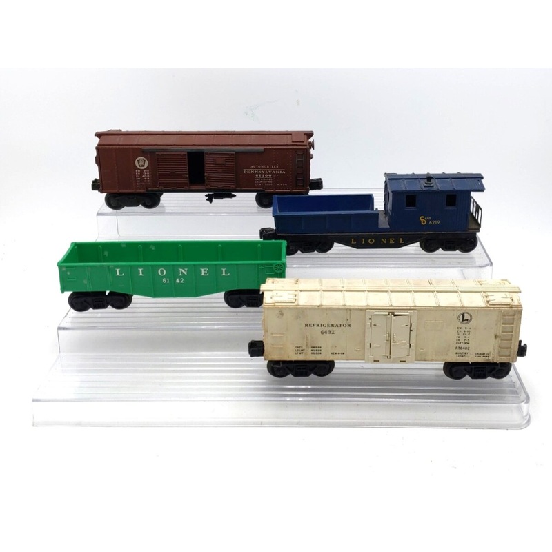 Lionel Vintage O Gauge Assorted Freight Car: X2458, 6142, 6219 & 6482 [4] VG