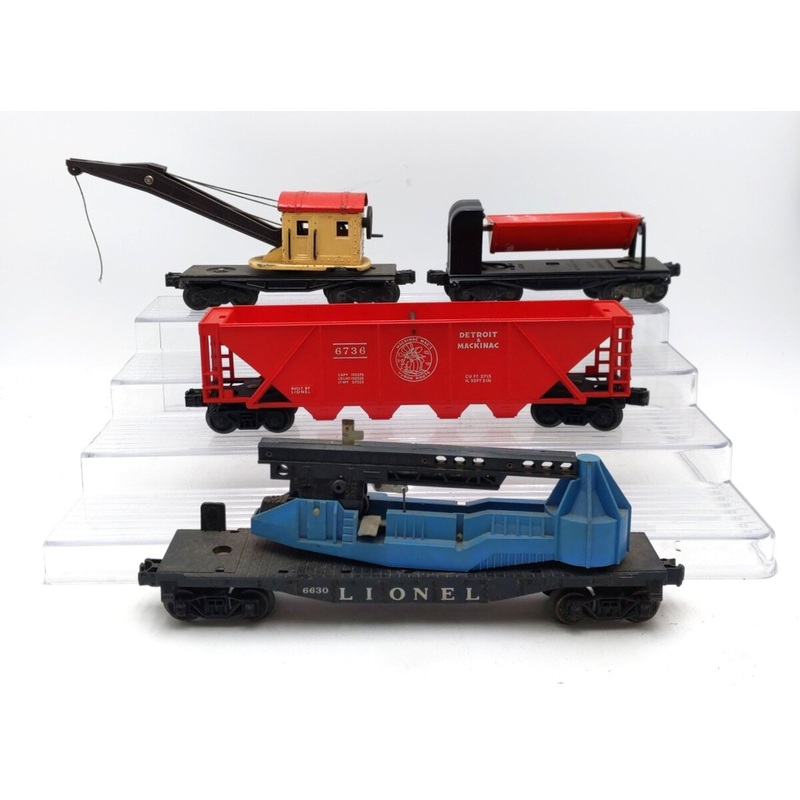 Lionel Vintage O Gauge Assorted Freight Cars: 2560, 3559, 6630 & 6736 [4] VG
