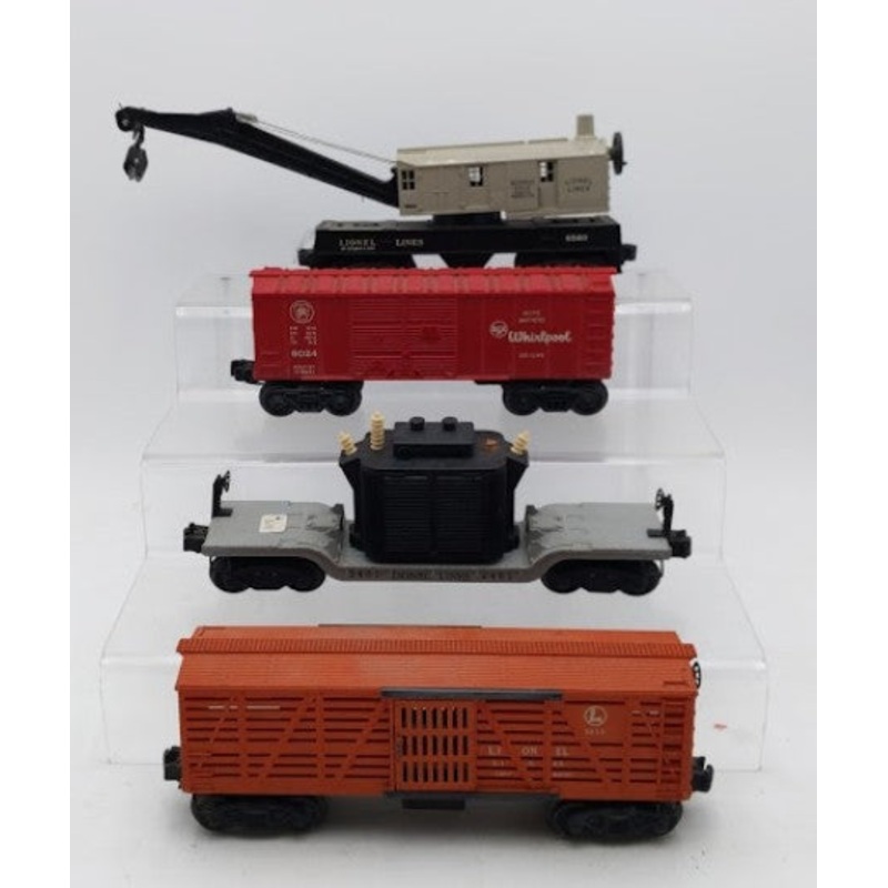 Lionel Vintage O Gauge Assorted Freight Cars: 6024, 3656, 2461 & 6560 [4] VG