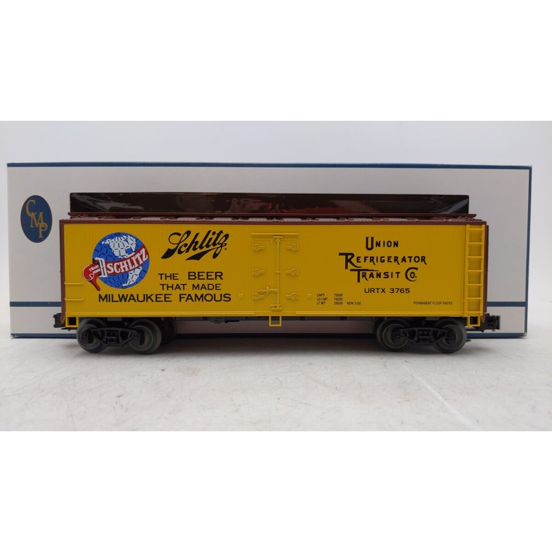 Crown Model Products R-9002 O URTX Schlitz Beer Refrigerator Car #3765 EX/Box