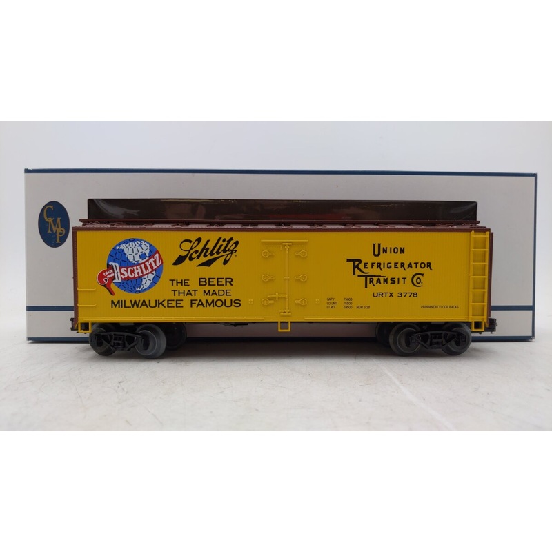 Crown Model Products R-9002 O URTX Schlitz Beer Refrigerator Car #3778 EX/Box
