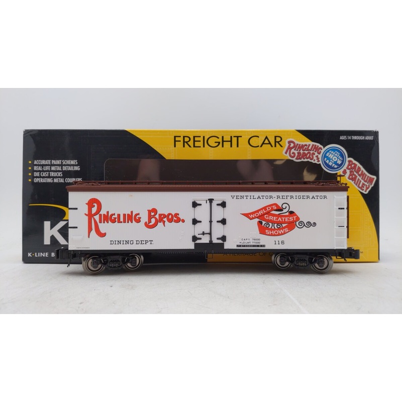 K-Line 6-22250 O Ringling Bros Dining Dept Scale Wood-Sided Reefer #116 EX/Box