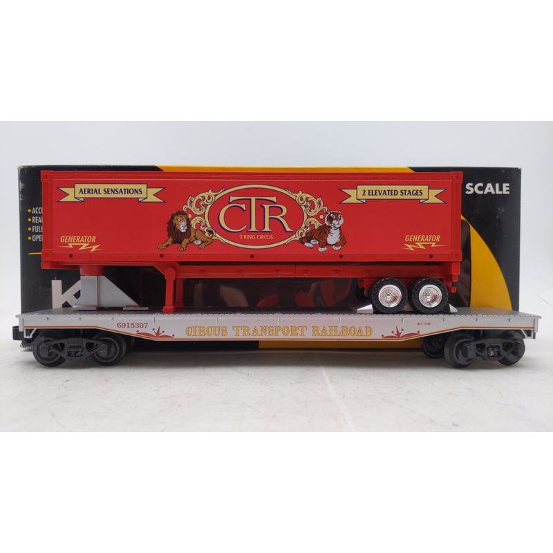 K-Line K691-5307 Circus Transport Flatcar with Trailer EX/Box