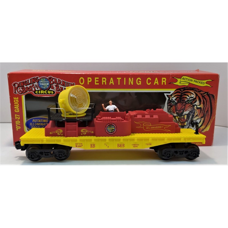 K-Line K7208 O Gauge Ringling Bros. and Barnum & Bailey Circus Searchlight Car EX/Box