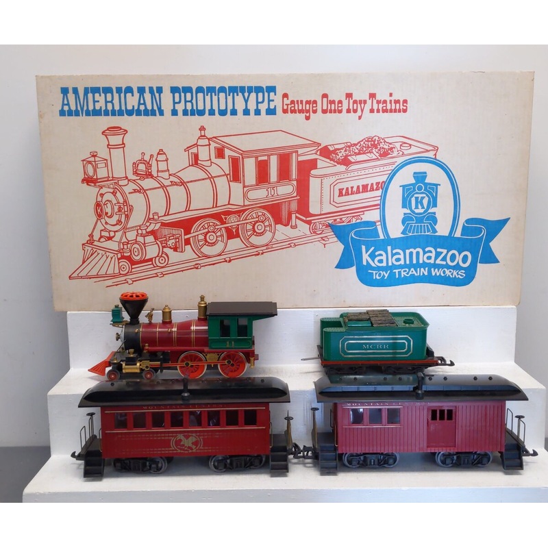 Kalamazoo 18601-2 G Scale Train Set Engine 4-4-0 MCRR Mountain Central Railroad VG/Box