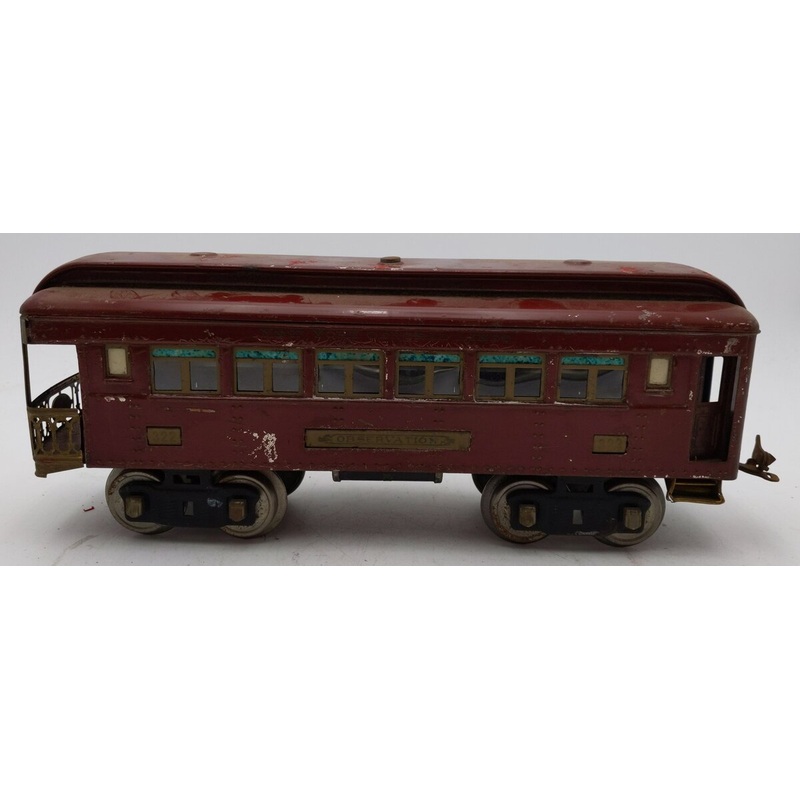 Lionel 322 Vintage Standard Gauge Maroon Tinplate Observation VG
