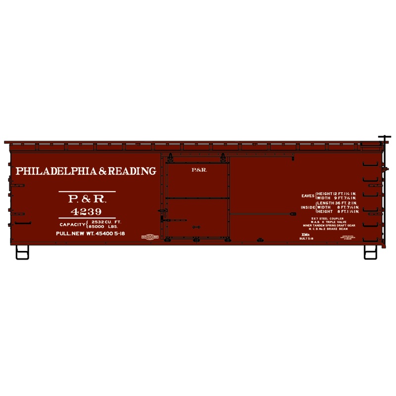 Accurail 1315 HO Philadelphia & Reading 36′ Wood Boxcar w/Metal Ends #4239