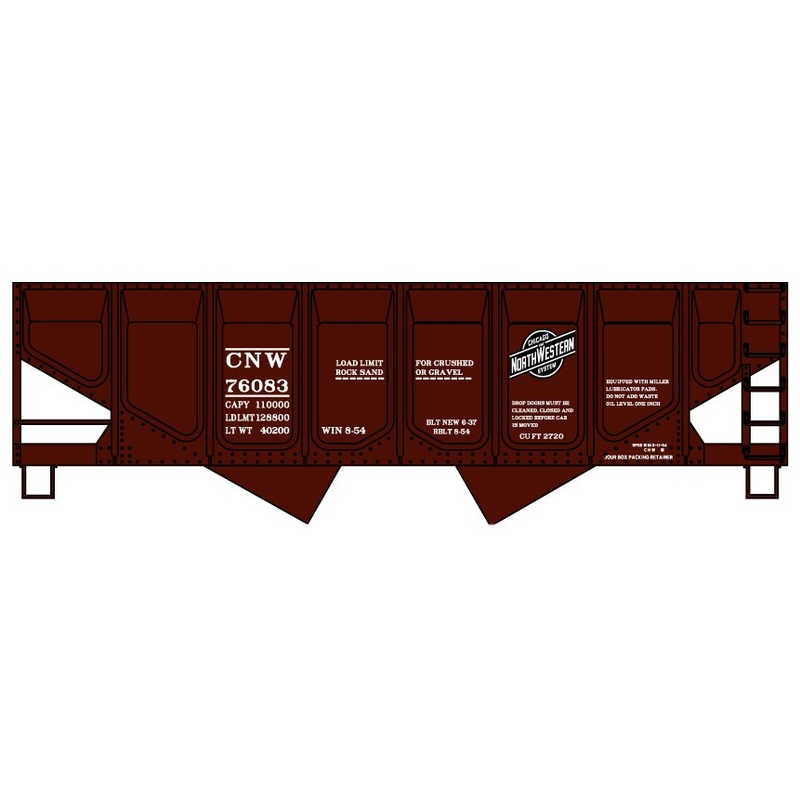 Accurail 81741 HO Chicago & North Western Panel-Side Twin Hopper Kit