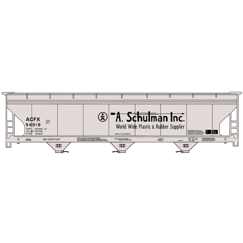 Accurail 81763 HO Schulman ACF 47′ 3-Bay Center-Flow Covered Hopper Kit #54521