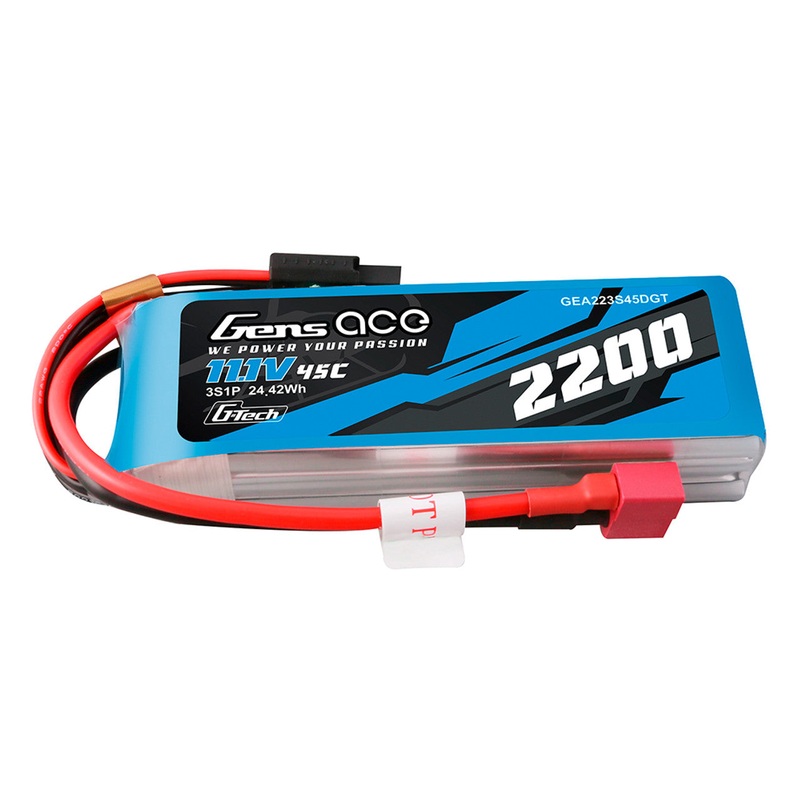 Gens Ace GEA223S45DGT 2200mAh 3S 45C 11.1V G-tech Lipo Battery Pack