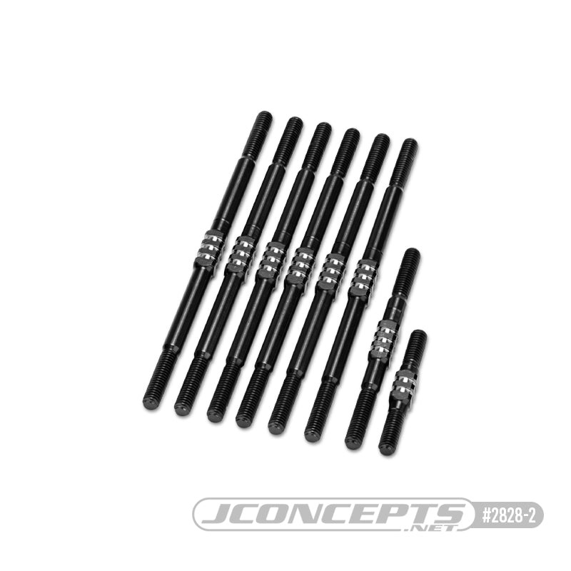 Jconcepts 2828-2 RC10T Stealth Black Fin Titanium Turnbuckle (Set of 8)